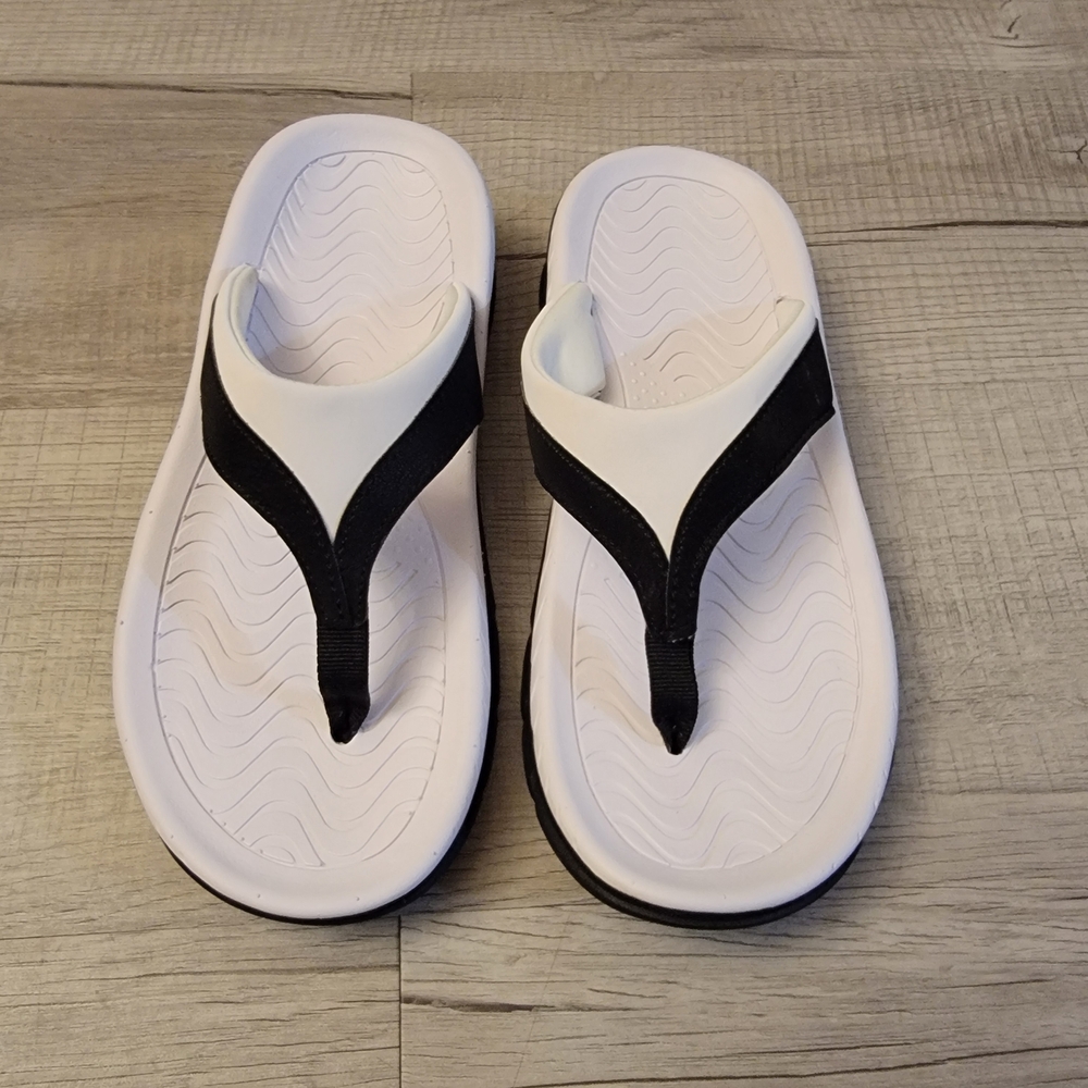 Black and White Women's Sandals Athletic